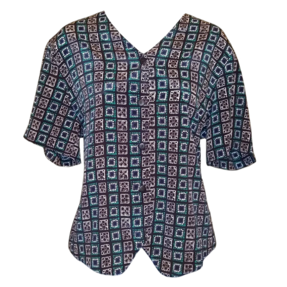 Notations Button-Down Blouse
